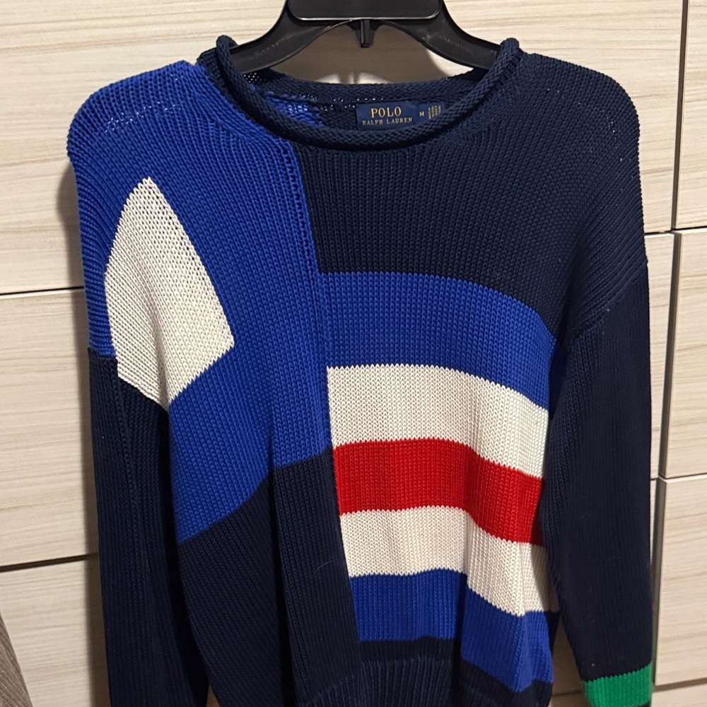 Polo by Ralph Lauren Women’s Colorblock Sweater - Navy, Blue, White, Red, Green